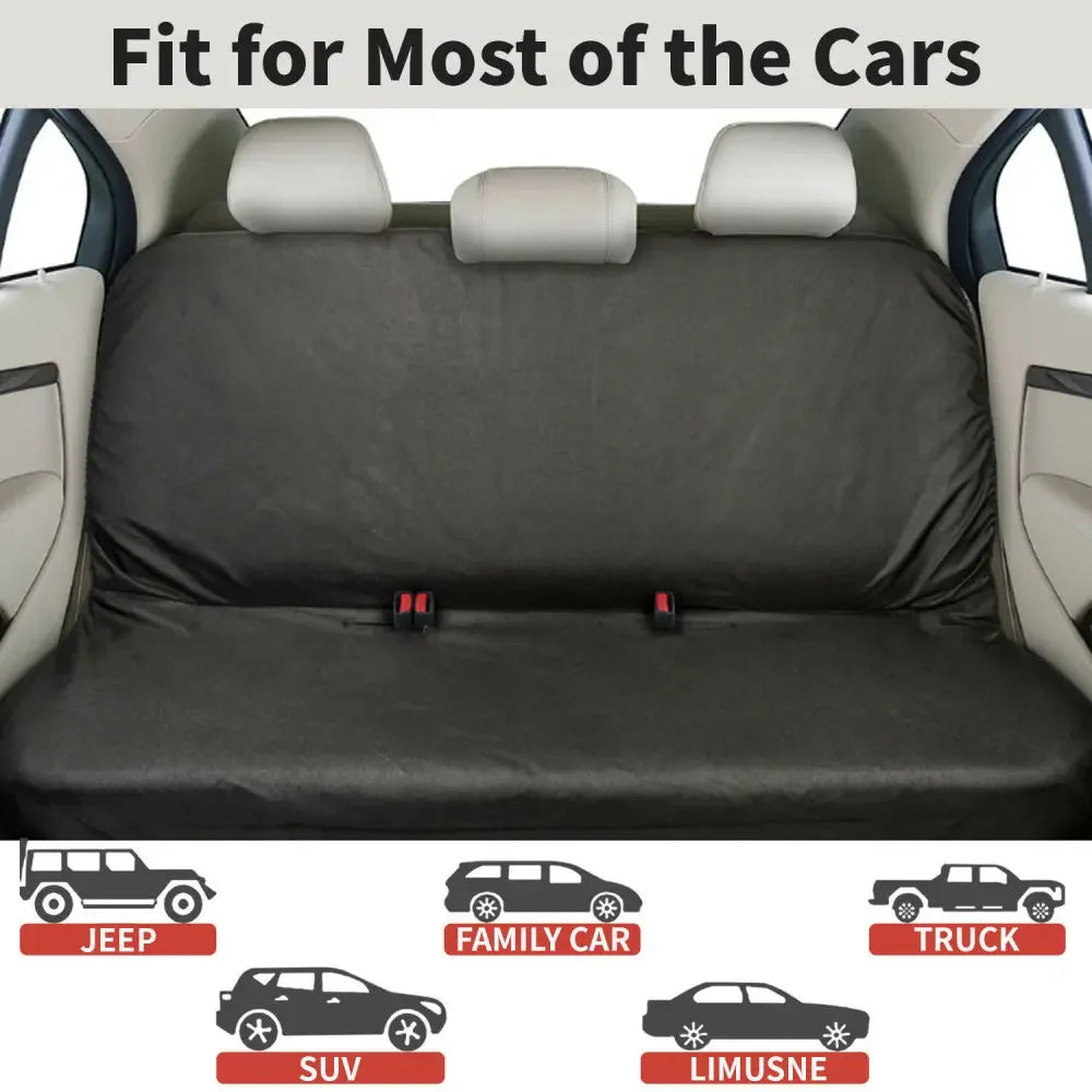 Black Heavy-Duty Waterproof Rear Seat Cover Universal Pet Dog Protector for Cars Back Seat Shield Resistant To Spills Scratches