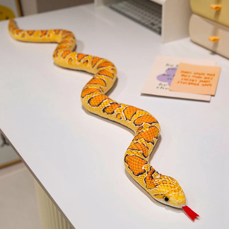 100/150cm Simulation Long Pattern Boa Snake Plush Doll Realistic Black And White Pattern Silver Ring Snake Toy For Boys Pet Toys